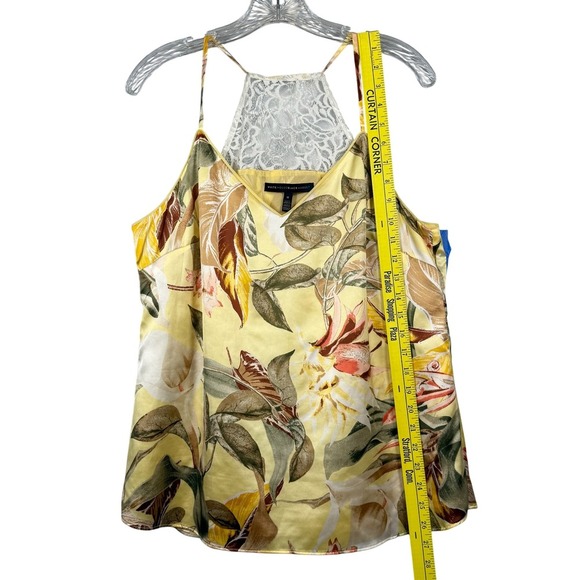 White House Black Market Floral Lace Back Lined Havana Cami Yellow Floral Size M - Picture 5 of 10